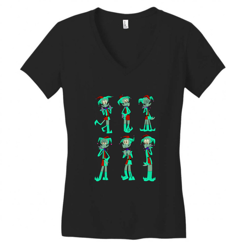 Taddeli Tentacles Turquoise And Red 1 Women's V-Neck T-Shirt by JudithPlagmann | Artistshot