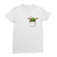Cute Baby Yoda Pocket Ladies Fitted T-shirt | Artistshot