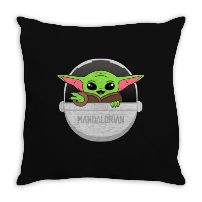 Cute Baby Yoda The Mandalorian Throw Pillow Designed By Honeysuckle