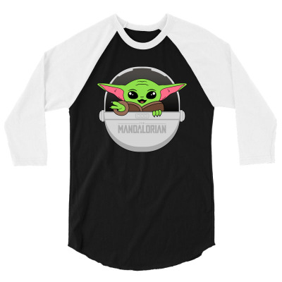 Cute Baby Yoda The Mandalorian 3/4 Sleeve Shirt Designed By Honeysuckle