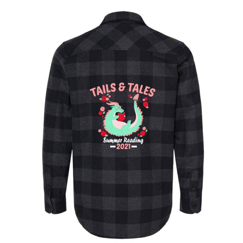 Tails And Tales Summer Reading 2021 Library Dragon 1 Flannel Shirt by JudithPlagmann | Artistshot