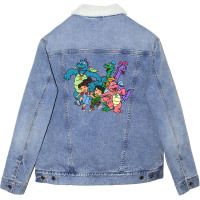 Cool Cartoons For Children Attractive Dragon Tales Retro 1 Unisex Sherpa-lined Denim Jacket | Artistshot