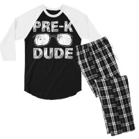 Trending Kids Pre-k Dude First Day Of Preschool Back To School Men's 3/4 Sleeve Pajama Set | Artistshot