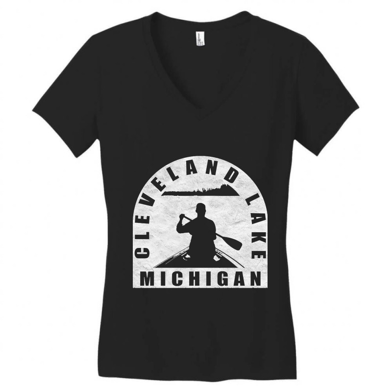 Limited Edition Cleveland Lake Canoeing Michigan Women's V-Neck T-Shirt by Rios Arevalo | Artistshot