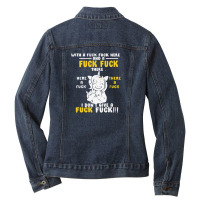 I Don't Give A Fuck Fuck Ladies Denim Jacket | Artistshot