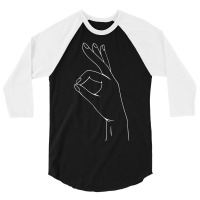 Hot Trend Circle Game Hand Nice Ok Hand Sign Noice 3/4 Sleeve Shirt | Artistshot