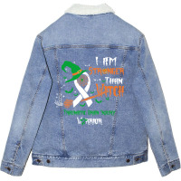 Hot Trend Traumatic Brain Injury Awareness I Am Stronger Than Witch Unisex Sherpa-lined Denim Jacket | Artistshot