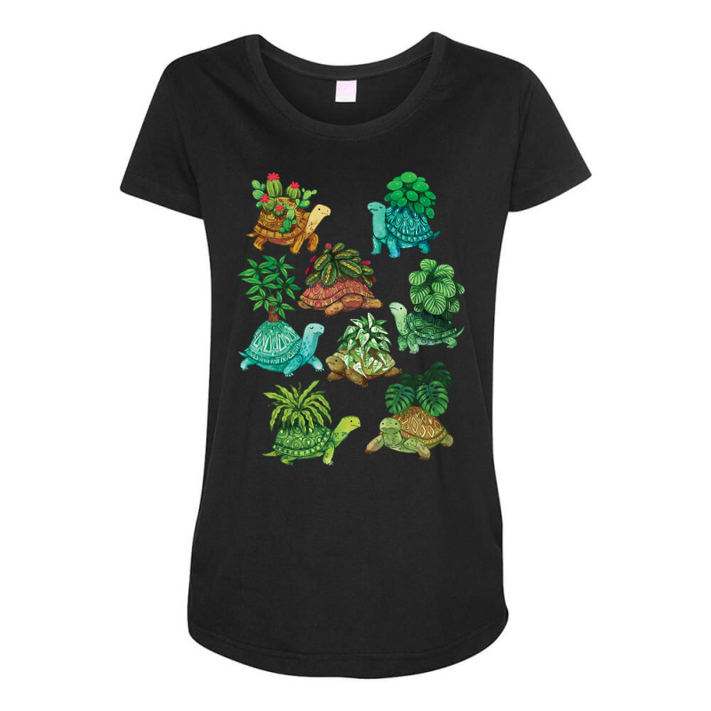 Limited Edition Turtle Plants Maternity Scoop Neck T-shirt by greggjvandervor | Artistshot