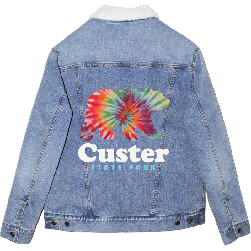 Limited Edition Custer State Park Tie Dye Bear South Dakota Unisex Sherpa-Lined Denim Jacket by Pannell Quintero | Artistshot