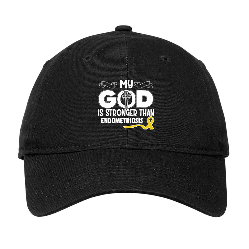 Limited Edition Endometriosis Awareness My God Is Stronger Than - In T Adjustable Cap | Artistshot