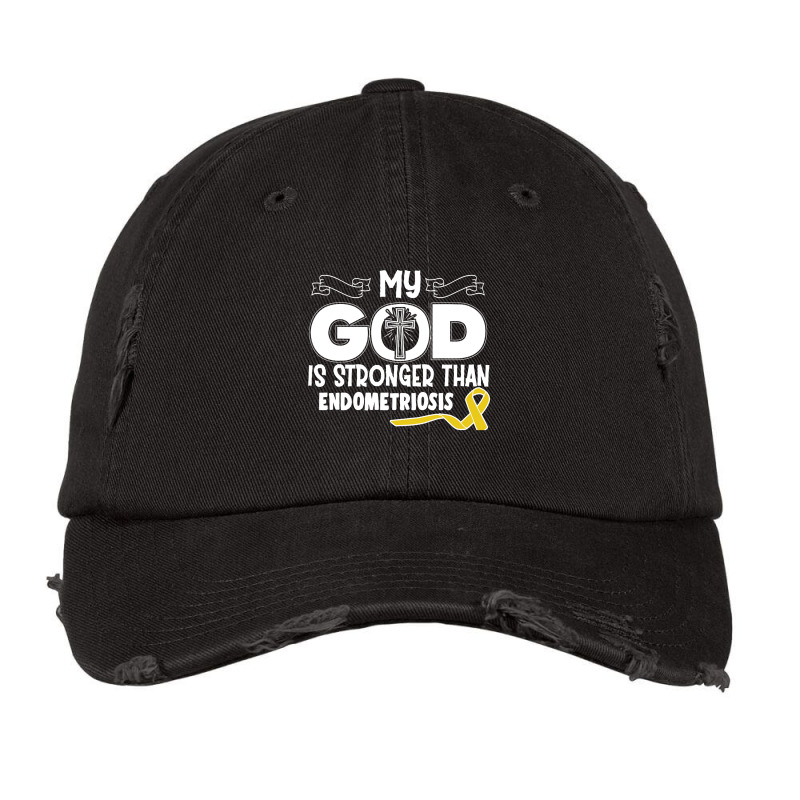 Limited Edition Endometriosis Awareness My God Is Stronger Than - In T Vintage Cap | Artistshot