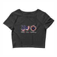 Trending Peace Love America Women Girls Sunflower 4th Crop Top | Artistshot