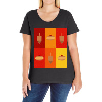 Hot Trend D&d - Doughnuts And Dreidels Fire Grid Ladies Curvy T-shirt | Artistshot