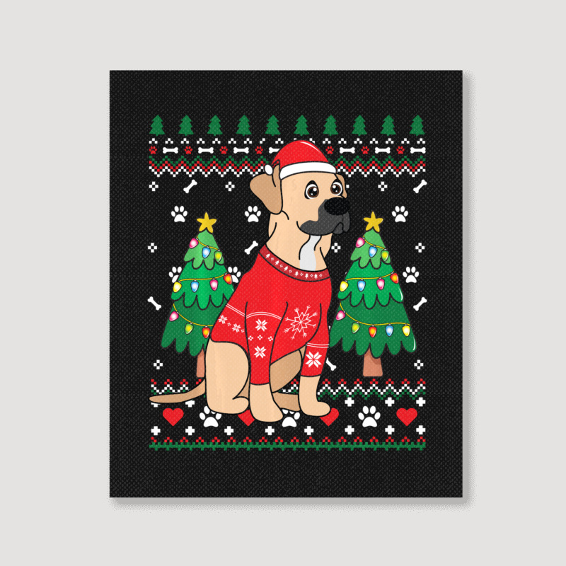 Limited Edition Black Mouth Cur Christmas Ornament Tree Mom Dad Gift Portrait Canvas Print | Artistshot