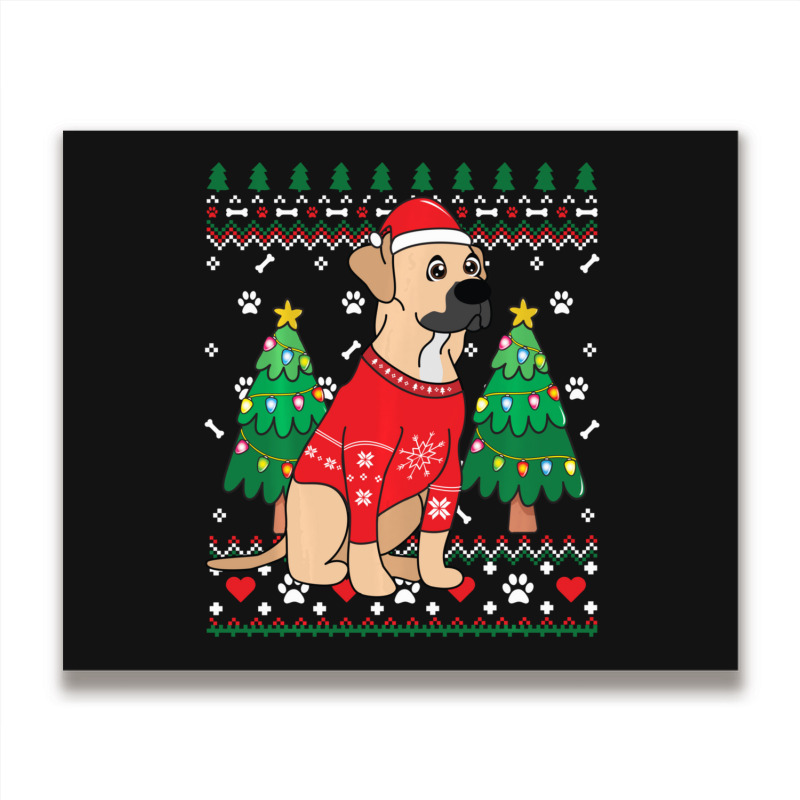 Limited Edition Black Mouth Cur Christmas Ornament Tree Mom Dad Gift Metal Print Horizontal | Artistshot