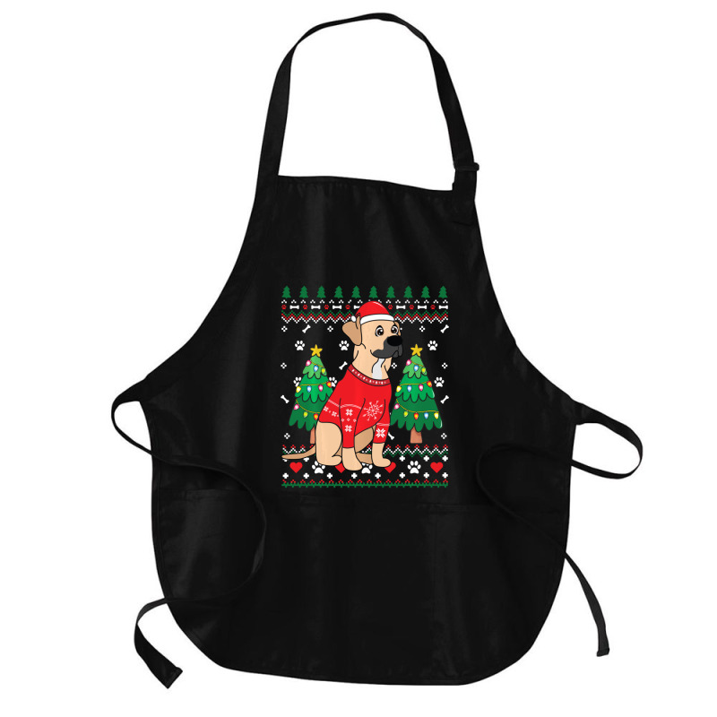 Limited Edition Black Mouth Cur Christmas Ornament Tree Mom Dad Gift Medium-length Apron | Artistshot