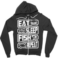 Limited Edition Eat Sleep Fish Repeat Zipper Hoodie | Artistshot