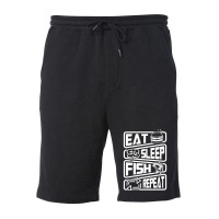 Limited Edition Eat Sleep Fish Repeat Fleece Short | Artistshot