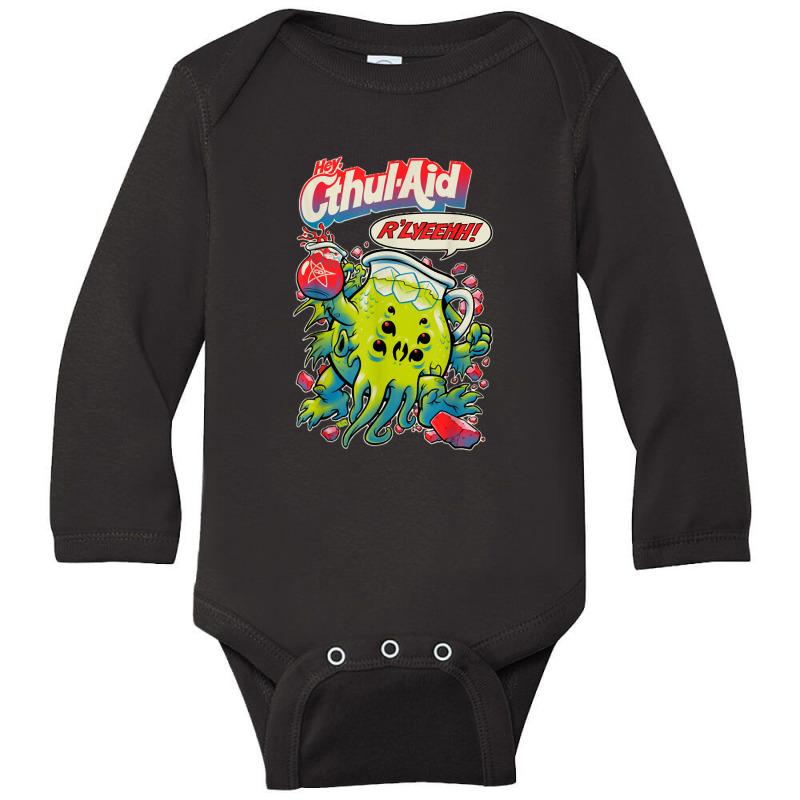 Hey Cool Cthulhu Aid R'lyeehh! Long Sleeve Baby Bodysuit by JosephWDaniels | Artistshot