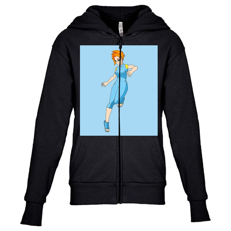 Blue Jumpsuit Girl Youth Zipper Hoodie by selerielawton | Artistshot