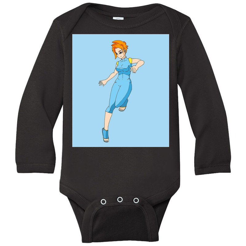 Blue Jumpsuit Girl Long Sleeve Baby Bodysuit by selerielawton | Artistshot