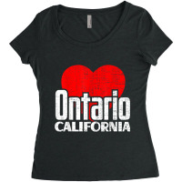 I Love Ontario California Retro Big Heart Ontario Vacation T Shirt Women's Triblend Scoop T-shirt | Artistshot