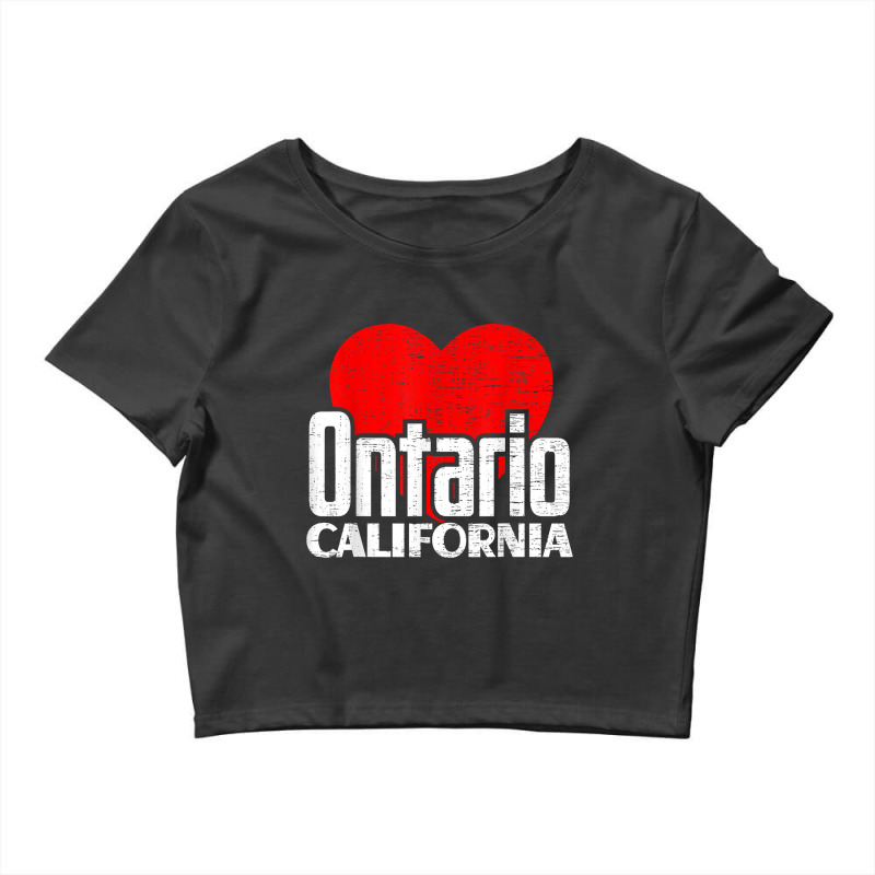 I Love Ontario California Retro Big Heart Ontario Vacation T Shirt Crop Top by nilda1pr4klauer | Artistshot