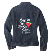 Appreciation Gift For Guitar Teacher  One In A Melon Dedicated Guitar  Ladies Denim Jacket | Artistshot