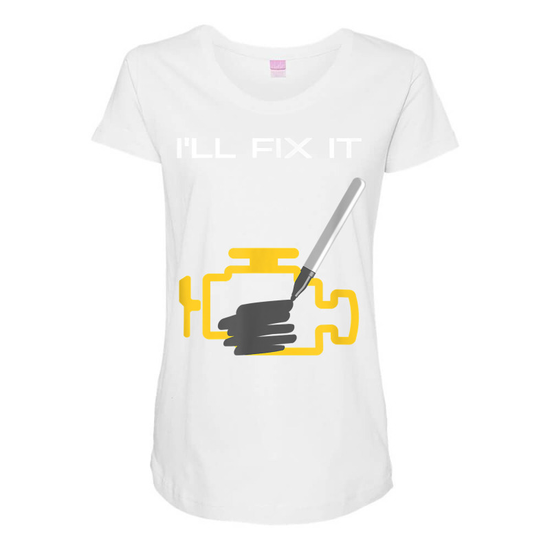 I'll Fix It  Check Engine Light  Funny Car Design T Shirt Maternity Scoop Neck T-shirt by noelenedh2mar | Artistshot