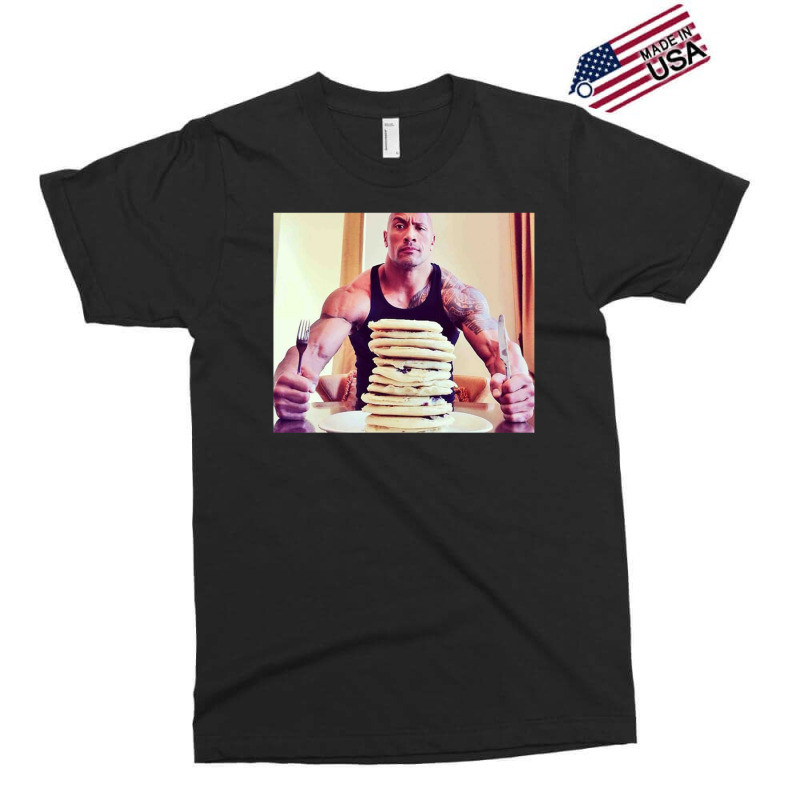 Dwayne The Rock Johnson Eating Blueberry Pancakes Poster Exclusive T-shirt by AbeaJuanje | Artistshot