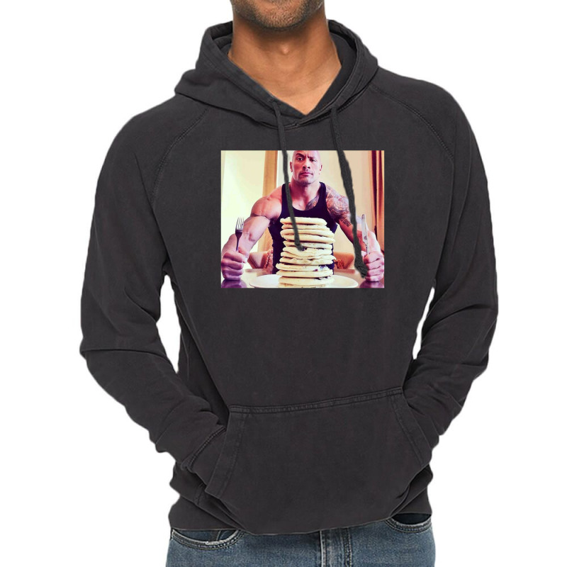 Dwayne The Rock Johnson Eating Blueberry Pancakes Poster Vintage Hoodie by AbeaJuanje | Artistshot