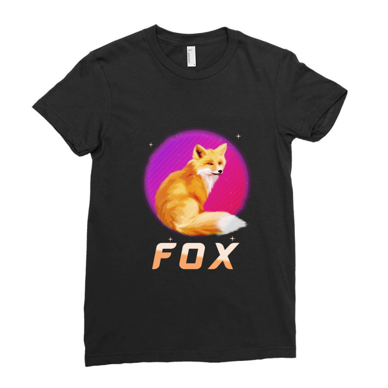 Funny Fox Running Animals Ladies Fitted T-Shirt by MaragretPolino | Artistshot