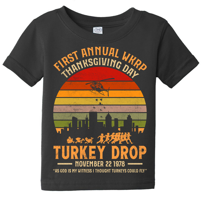 Hot Trend First Annual Wkrp Thanksgiving Day Turkey Drop-r3rwo Baby Tee | Artistshot