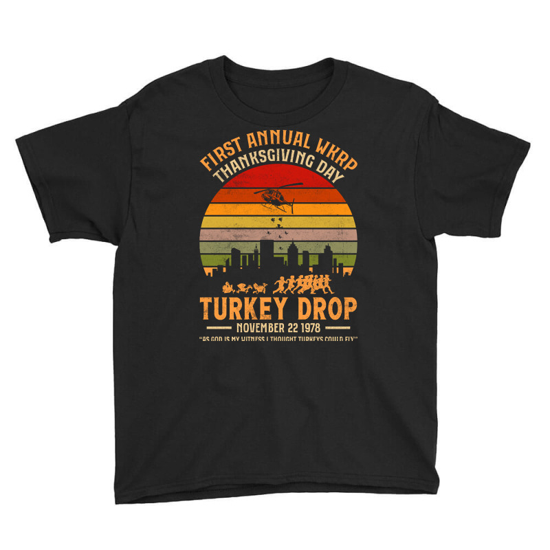 Hot Trend First Annual Wkrp Thanksgiving Day Turkey Drop-r3rwo Youth Tee | Artistshot