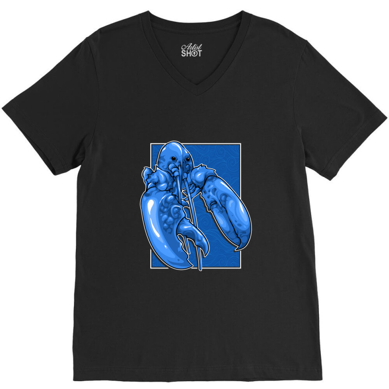 Funny Jumpscare Lobster Meme Blue Crustacean Pullover Hoodie V-neck Tee | Artistshot