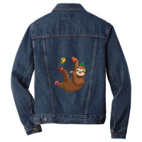 Funny Rock Climbing Sloth Bouldering Wall Climb Men Denim Jacket | Artistshot