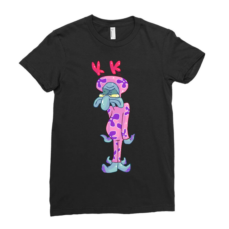 Hot Trend Depressed Squid Ladies Fitted T-Shirt by Milne Charlton | Artistshot