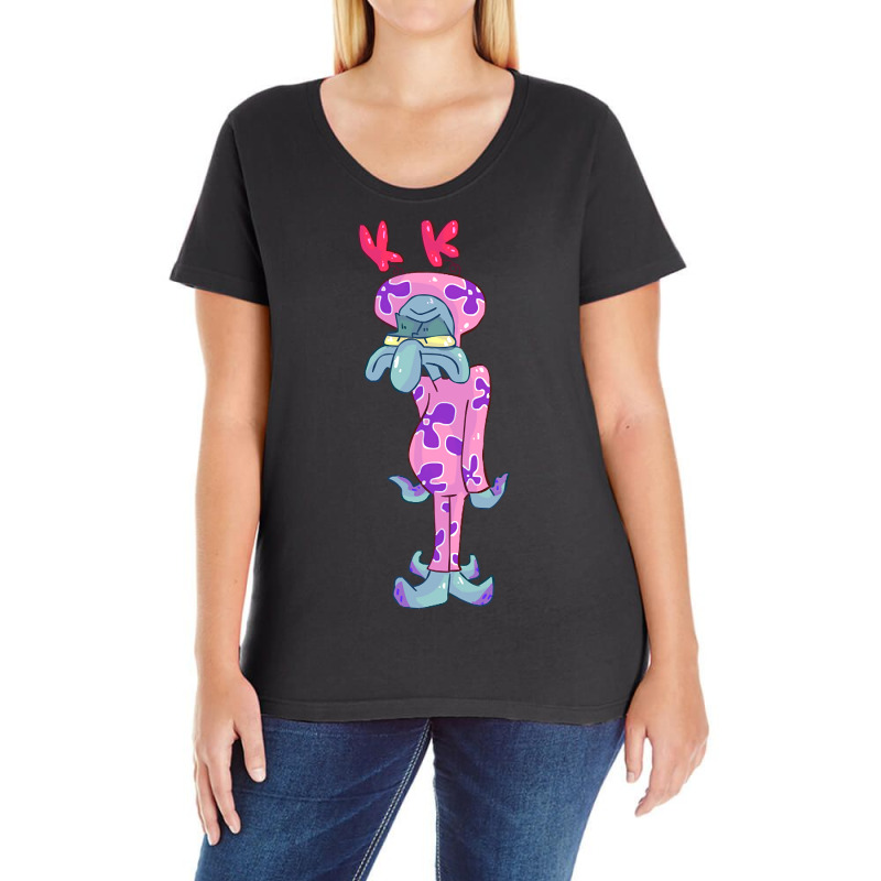 Hot Trend Depressed Squid Ladies Curvy T-Shirt by Milne Charlton | Artistshot