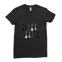 Black And White Guitar 1 Ladies Fitted T-shirt | Artistshot