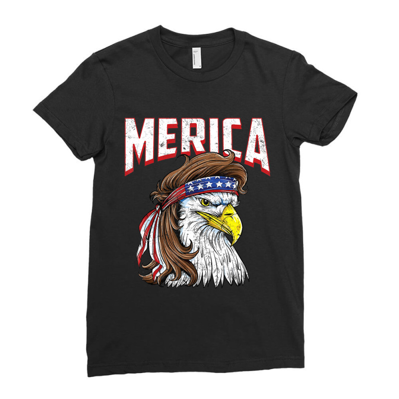 Hot Trend Merica Eagle Mulle 4th Of July Redneck Patriot Ladies Fitted T-Shirt by femalesbaubles | Artistshot