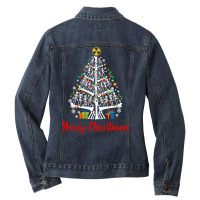 Christmas Tree Skeleton Xmas Radiology Radiologist Long Sleeve T Shirt Ladies Denim Jacket | Artistshot