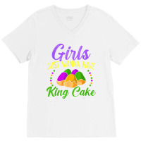 King Cake Mardi Gras 2023 Celebration Nola Festival T Shirt V-neck Tee | Artistshot