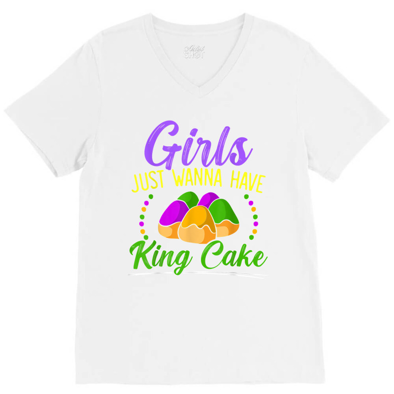 King Cake Mardi Gras 2023 Celebration Nola Festival T Shirt V-neck Tee | Artistshot