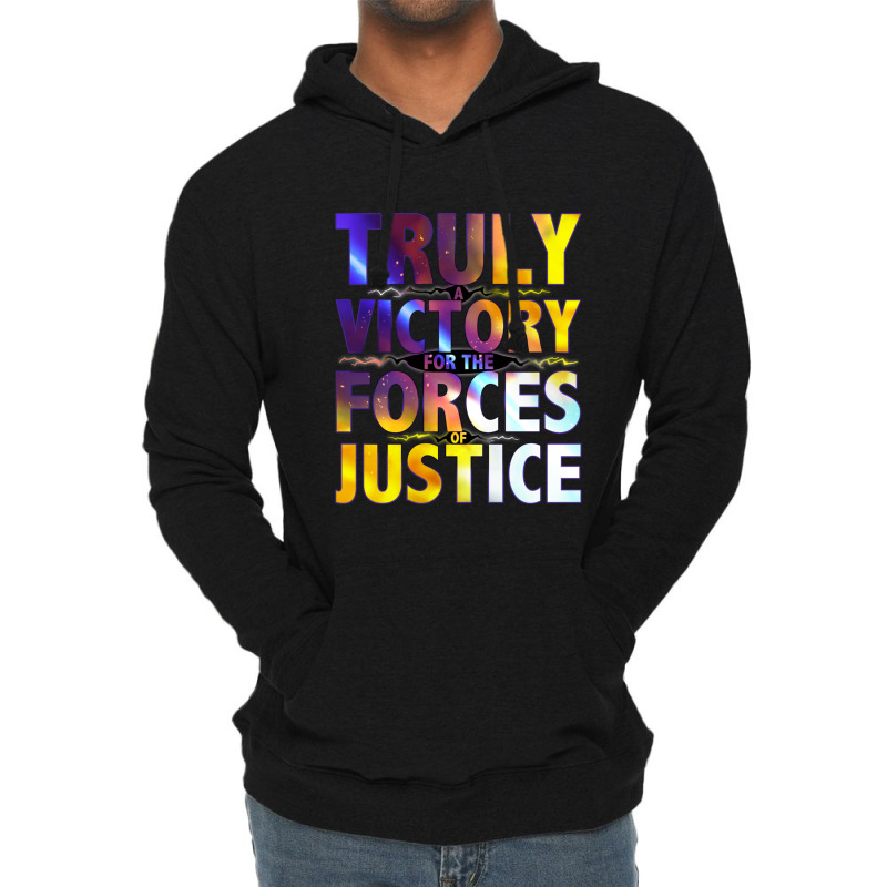 Truly A Victory For The Forces Of Justice Triblend Lightweight Hoodie by NATASHABARLOW | Artistshot