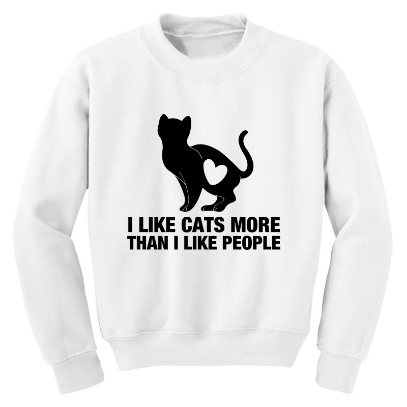 I Like Cats More Than I Like People Youth Sweatshirt by NAE | Artistshot