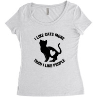 I Like Cats More Than I Like People Women's Triblend Scoop T-shirt | Artistshot