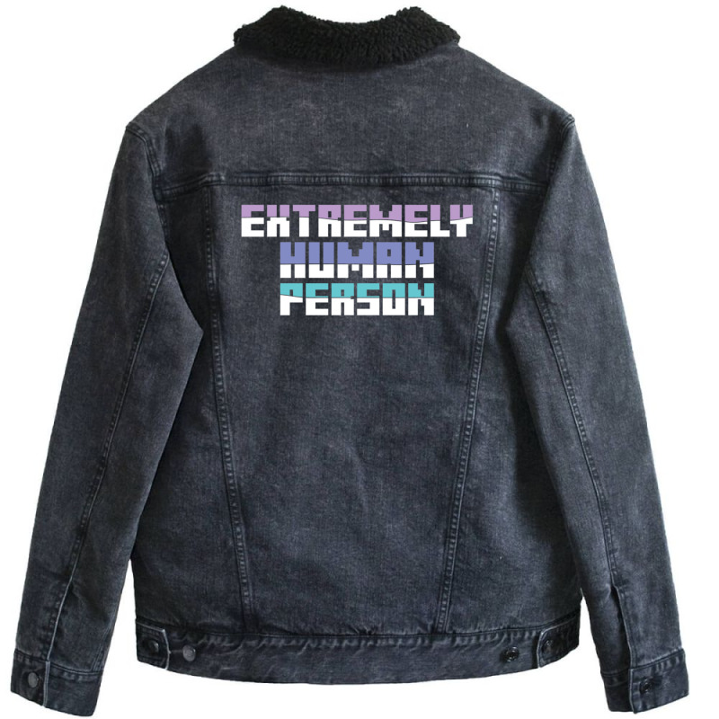 Extremely Human Person   (1) Unisex Sherpa-Lined Denim Jacket by NATASHABARLOW | Artistshot