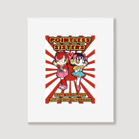 Pointless Sisters English Text   Samurai Pizza Cats Portrait Canvas Print | Artistshot