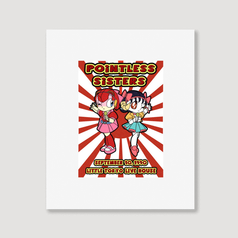 Pointless Sisters English Text   Samurai Pizza Cats Portrait Canvas Print | Artistshot