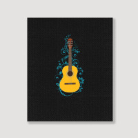 Classical Acoustic Guitar Flowering Vines Portrait Canvas Print | Artistshot